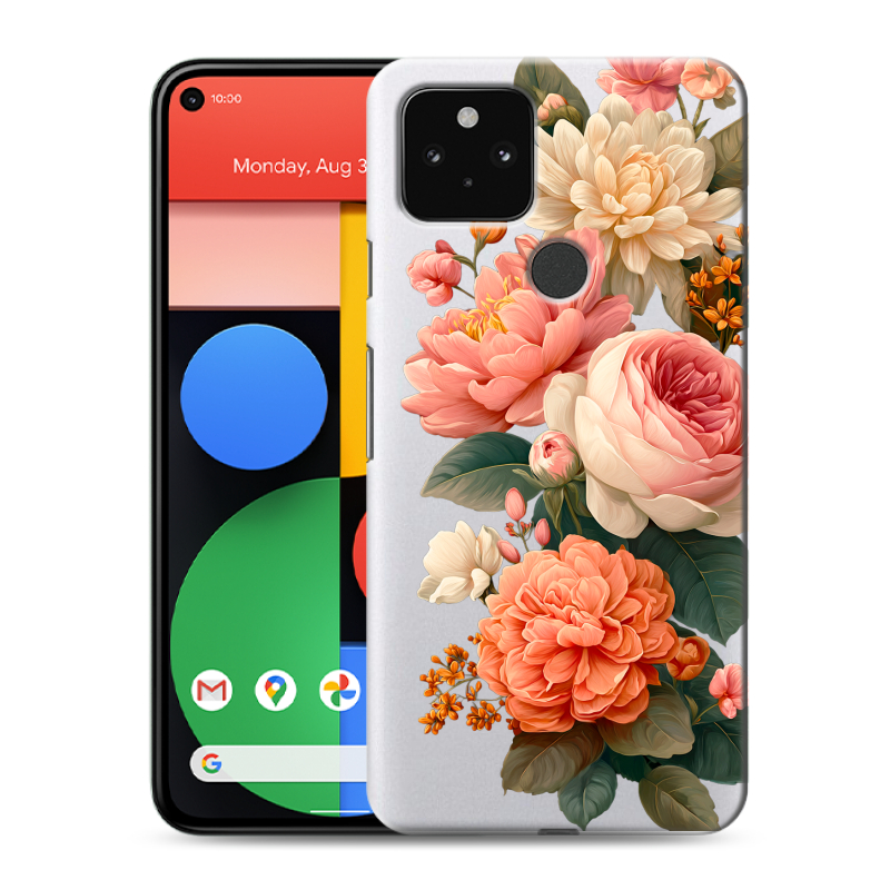 Пластиковый чехол на Google Pixel 5 с принтом цветы Пластиковый чехол на Google Pixel 5 с принтом цветы