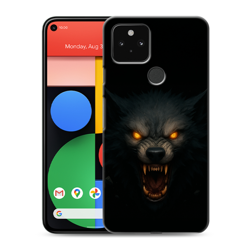 Пластиковый чехол на Google Pixel 5 с принтом Волк Пластиковый чехол на Google Pixel 5 с принтом Волк