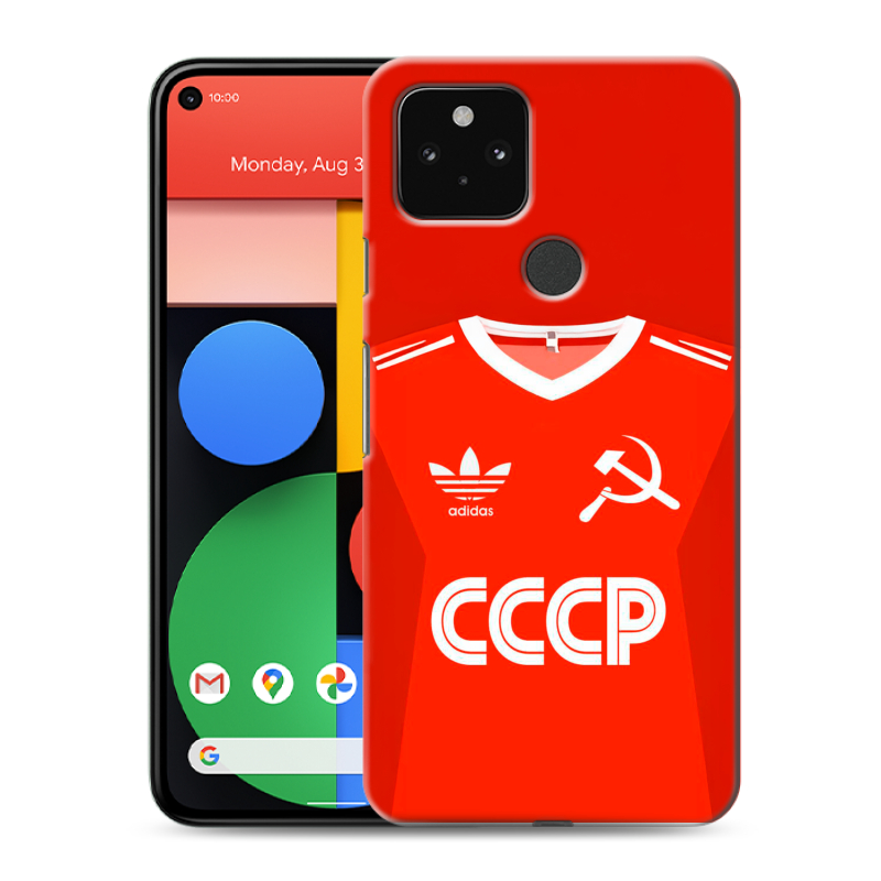 Пластиковый чехол на Google Pixel 5 с принтом Флаг Герб СССР Пластиковый чехол на Google Pixel 5 с принтом Флаг Герб СССР