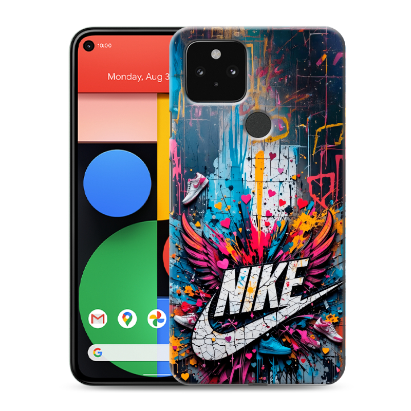 Силиконовый чехол на Google Pixel 5 с принтом Nike Найк Силиконовый чехол на Google Pixel 5 с принтом Nike Найк