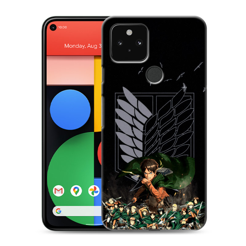 Силиконовый чехол на Google Pixel 5 с принтом Атака титанов Силиконовый чехол на Google Pixel 5 с принтом Атака титанов