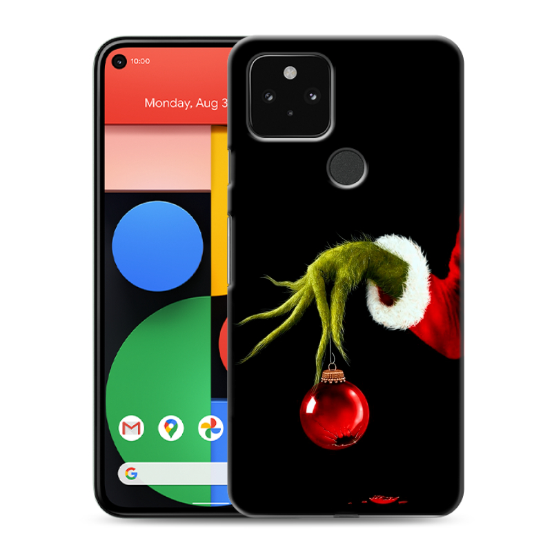 Силиконовый чехол на Google Pixel 5 с принтом Новый год Гринч Силиконовый чехол на Google Pixel 5 с принтом Новый год Гринч