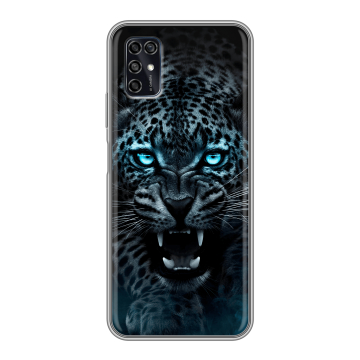 Силиконовый чехол на ZTE Blade V2020 Smart с принтом Темный леопард