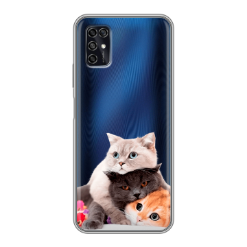Силиконовый чехол на ZTE Blade V2020 Smart с принтом Кошки