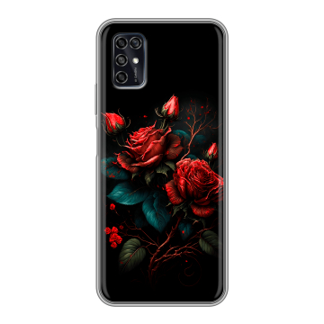 Силиконовый чехол на ZTE Blade V2020 Smart с принтом Розы красные Силиконовый чехол на ZTE Blade V2020 Smart с принтом Розы красные