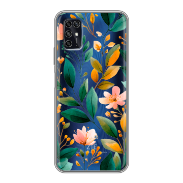 Силиконовый чехол на ZTE Blade V2020 Smart с принтом Цветы паттерн
