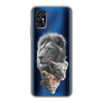 Силиконовый чехол на ZTE Blade V2020 Smart с принтом Львы