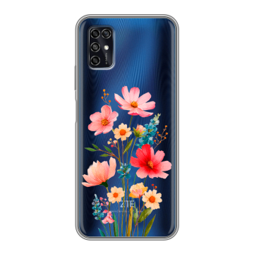 Силиконовый чехол на ZTE Blade V2020 Smart с принтом Цветы
