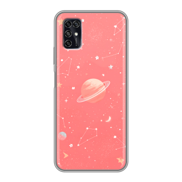 Силиконовый чехол на ZTE Blade V2020 Smart с принтом Розовый космос