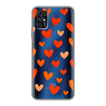 Силиконовый чехол на ZTE Blade V2020 Smart с принтом Сердечки