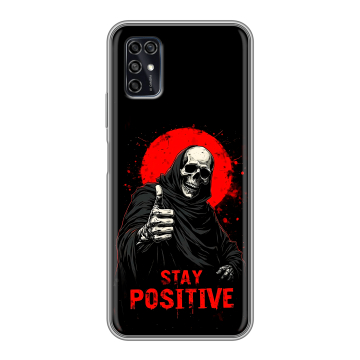 Силиконовый чехол на ZTE Blade V2020 Smart с принтом смешной скелет