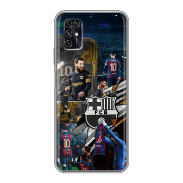 Силиконовый чехол на ZTE Blade V2020 Smart с принтом Messi Barcelona Силиконовый чехол на ZTE Blade V2020 Smart с принтом Messi Barcelona