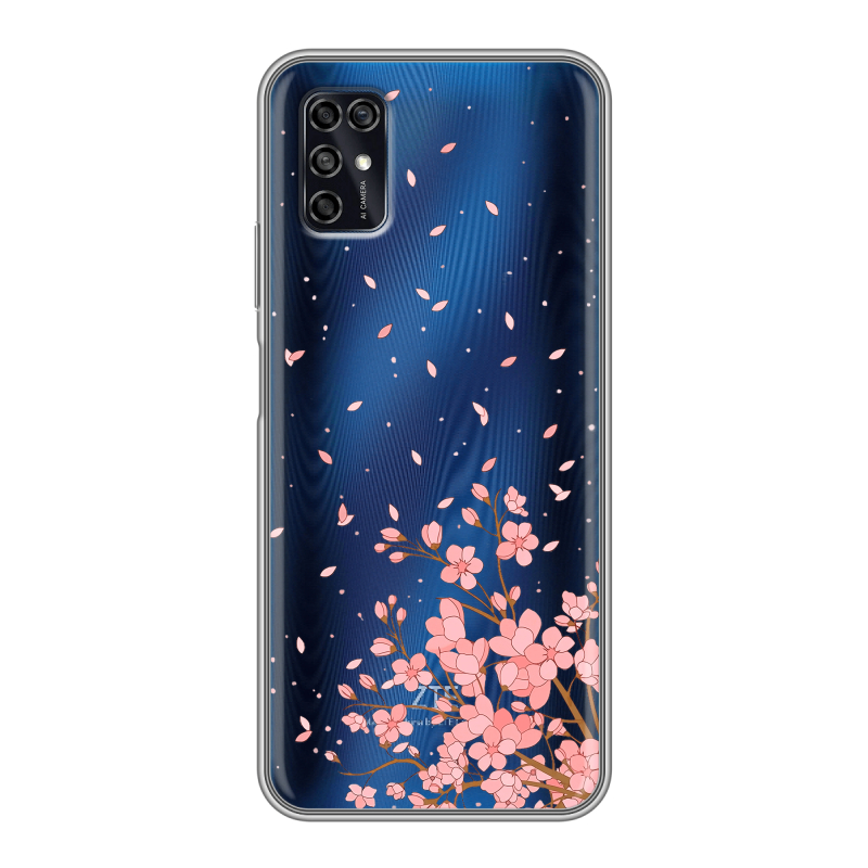 Силиконовый чехол на ZTE Blade V2020 Smart с принтом Ветка сакуры Силиконовый чехол на ZTE Blade V2020 Smart с принтом Ветка сакуры