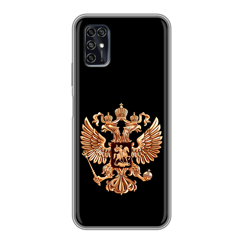 Силиконовый чехол на ZTE Blade V2020 Smart с принтом Герб России золотой Силиконовый чехол на ZTE Blade V2020 Smart с принтом Герб России золотой