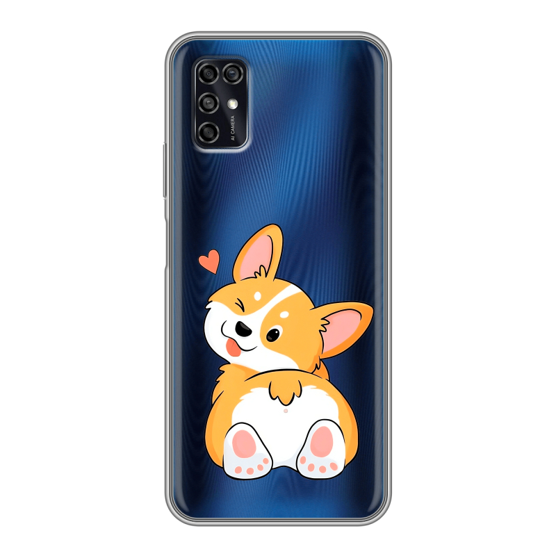 Силиконовый чехол на ZTE Blade V2020 Smart с принтом Корги Силиконовый чехол на ZTE Blade V2020 Smart с принтом Корги