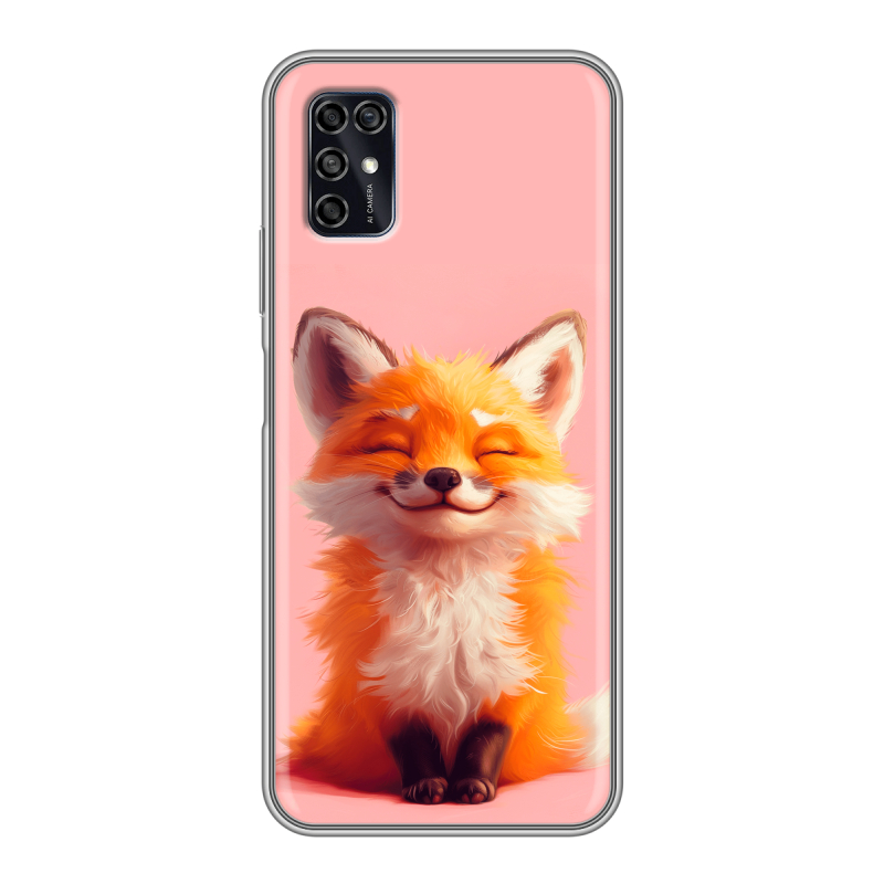 Силиконовый чехол на ZTE Blade V2020 Smart с принтом милая лиса Силиконовый чехол на ZTE Blade V2020 Smart с принтом милая лиса