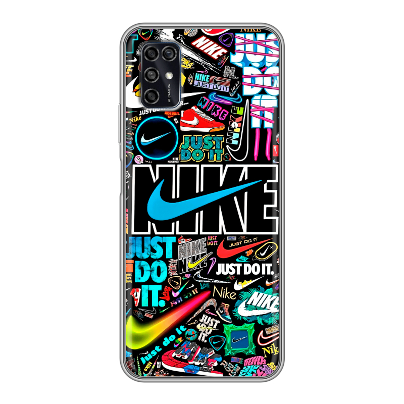 Силиконовый чехол на ZTE Blade V2020 Smart с принтом найк nike черный Силиконовый чехол на ZTE Blade V2020 Smart с принтом найк nike черный