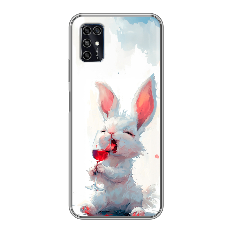 Силиконовый чехол на ZTE Blade V2020 Smart с принтом кролик зайчик Силиконовый чехол на ZTE Blade V2020 Smart с принтом кролик зайчик