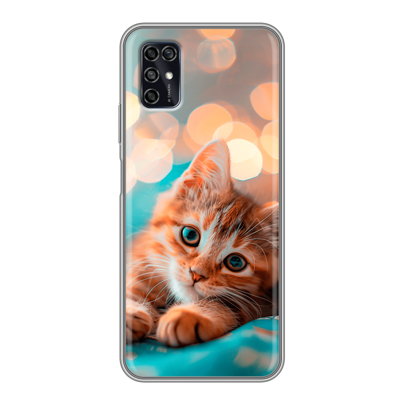 Силиконовый чехол на ZTE Blade V2020 Smart с принтом котик Силиконовый чехол на ZTE Blade V2020 Smart с принтом котик
