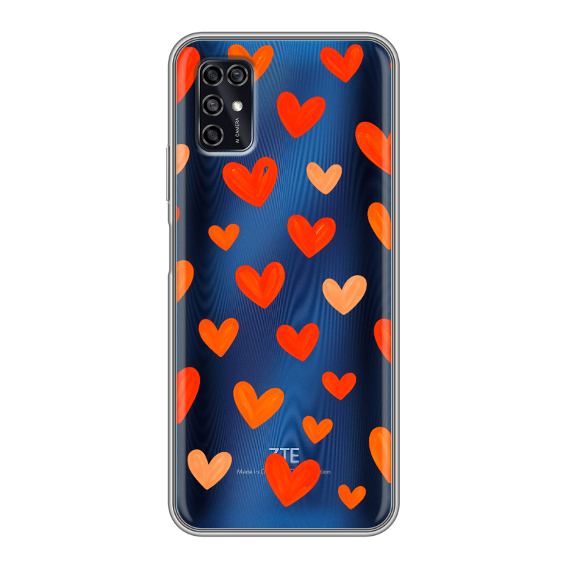 Силиконовый чехол на ZTE Blade V2020 Smart с принтом Сердечки Силиконовый чехол на ZTE Blade V2020 Smart с принтом Сердечки