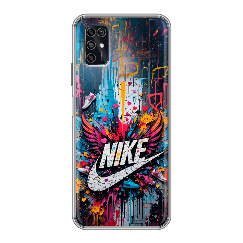 Силиконовый чехол на ZTE Blade V2020 Smart с принтом Nike Найк Силиконовый чехол на ZTE Blade V2020 Smart с принтом Nike Найк