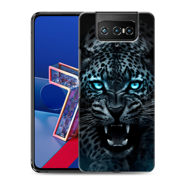 Силиконовый чехол на ASUS ZenFone 7 с принтом Темный леопард Силиконовый чехол на ASUS ZenFone 7 с принтом Темный леопард