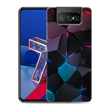 Силиконовый чехол на ASUS ZenFone 7 с принтом Геометрия неона Силиконовый чехол на ASUS ZenFone 7 с принтом Геометрия неона