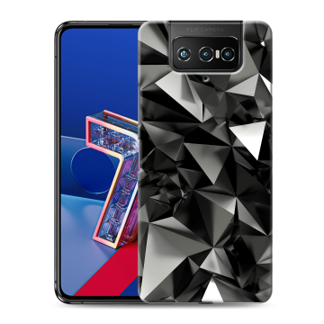 Силиконовый чехол на ASUS ZenFone 7 с принтом Черные кристаллы Силиконовый чехол на ASUS ZenFone 7 с принтом Черные кристаллы