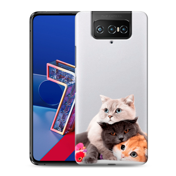 Силиконовый чехол на ASUS ZenFone 7 с принтом Кошки Силиконовый чехол на ASUS ZenFone 7 с принтом Кошки