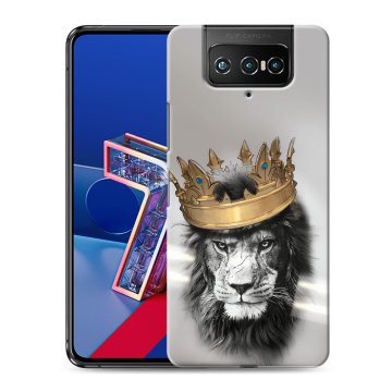 Силиконовый чехол на ASUS ZenFone 7 с принтом Лев с короной Силиконовый чехол на ASUS ZenFone 7 с принтом Лев с короной