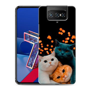 Силиконовый чехол на ASUS ZenFone 7 с принтом Кошки Силиконовый чехол на ASUS ZenFone 7 с принтом Кошки