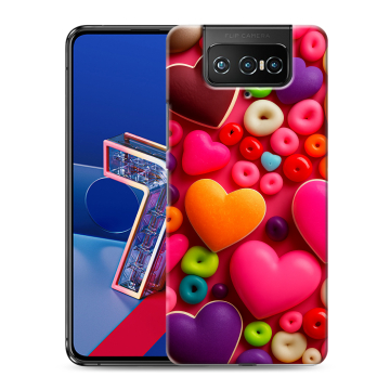 Силиконовый чехол на ASUS ZenFone 7 с принтом Сердечки Силиконовый чехол на ASUS ZenFone 7 с принтом Сердечки