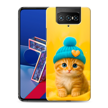 Силиконовый чехол на ASUS ZenFone 7 с принтом Котенок в шапке