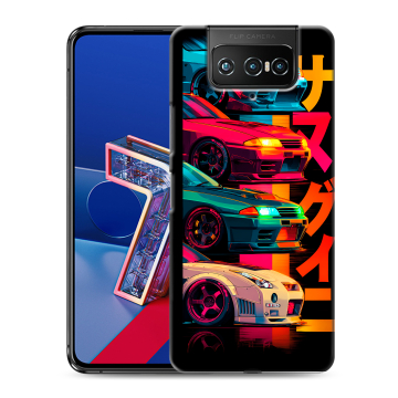 Силиконовый чехол на ASUS ZenFone 7 с принтом Гоночные машины