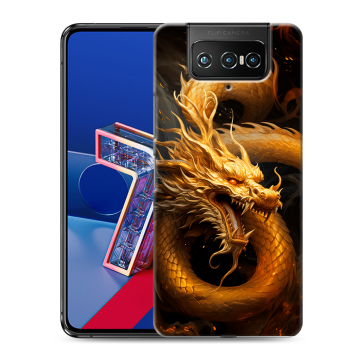 Силиконовый чехол на ASUS ZenFone 7 с принтом Золотой дракон Силиконовый чехол на ASUS ZenFone 7 с принтом Золотой дракон
