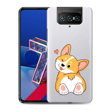 Силиконовый чехол на ASUS ZenFone 7 с принтом Корги