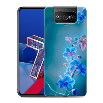 Силиконовый чехол на ASUS ZenFone 7 с принтом Голубые цветы