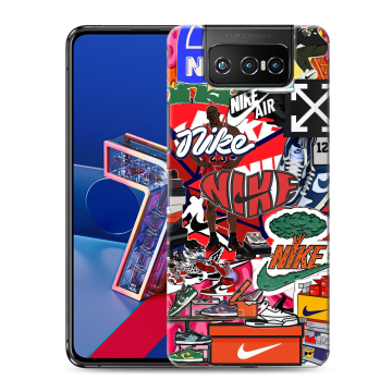 Силиконовый чехол на ASUS ZenFone 7 с принтом Найк Nike яркий