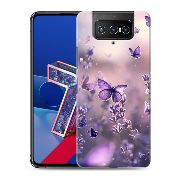 Силиконовый чехол на ASUS ZenFone 7 с принтом бабочки и лаванда Силиконовый чехол на ASUS ZenFone 7 с принтом бабочки и лаванда