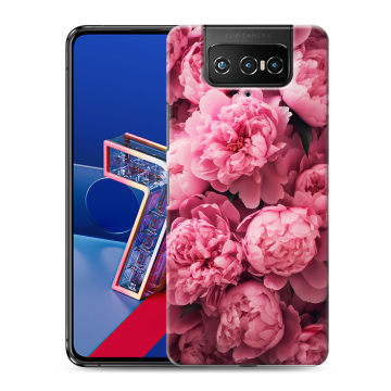 Силиконовый чехол на ASUS ZenFone 7 с принтом цветы пионы