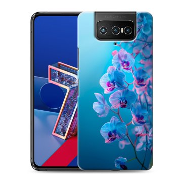 Силиконовый чехол на ASUS ZenFone 7 с принтом голубые орхидеи