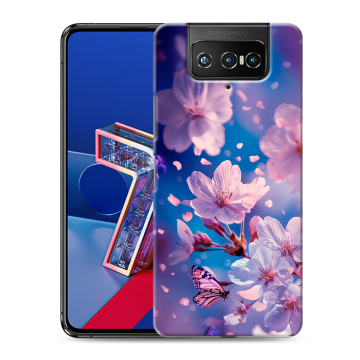 Силиконовый чехол на ASUS ZenFone 7 с принтом цветы бабочки