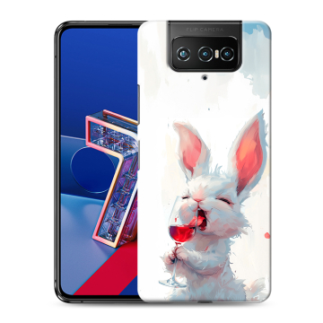 Силиконовый чехол на ASUS ZenFone 7 с принтом кролик зайчик