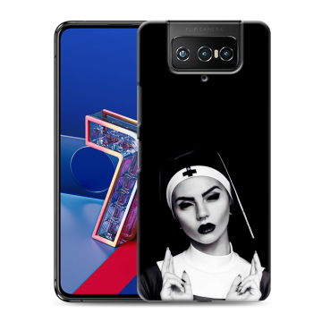 Силиконовый чехол на ASUS ZenFone 7 с принтом монашка