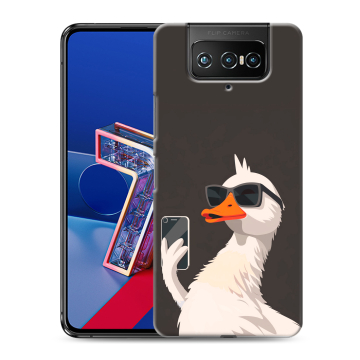 Силиконовый чехол на ASUS ZenFone 7 с принтом утка в очках