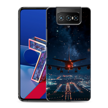 Силиконовый чехол на ASUS ZenFone 7 с принтом самолет