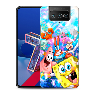 Силиконовый чехол на ASUS ZenFone 7 с принтом спанчбоб спанч боб Силиконовый чехол на ASUS ZenFone 7 с принтом спанчбоб спанч боб