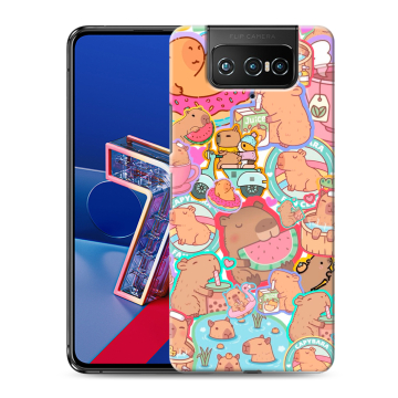 Силиконовый чехол на ASUS ZenFone 7 с принтом капибары