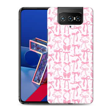 Силиконовый чехол на ASUS ZenFone 7 с принтом Розовые бантики Силиконовый чехол на ASUS ZenFone 7 с принтом Розовые бантики