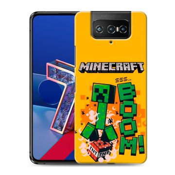 Силиконовый чехол на ASUS ZenFone 7 с принтом Майнкрафт Minecraft Силиконовый чехол на ASUS ZenFone 7 с принтом Майнкрафт Minecraft